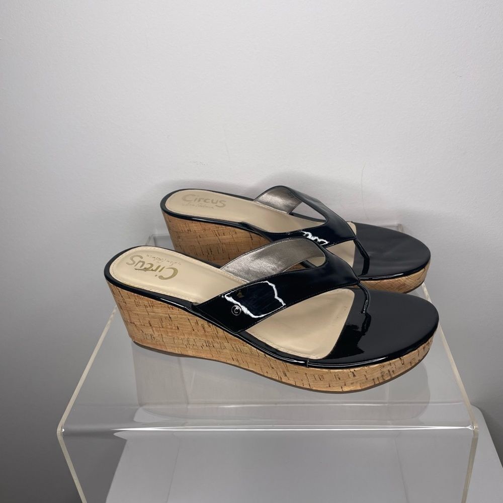 Circus by Sam Edelman- Black Wedge Backless Sandals